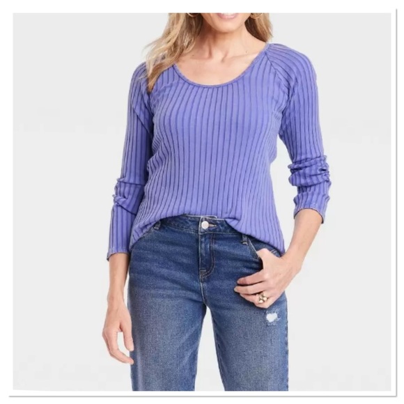 Knox Rose Women’s Slim Fit Ribbed T-Shirt NWT - Picture 1 of 4